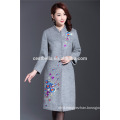 Noble embroidered Printed spring autumn Long Trench coats chic comfortable women coat